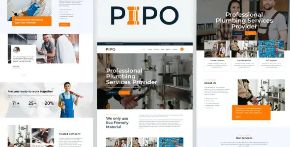Pipo – Plumber Services Elementor Template Kit